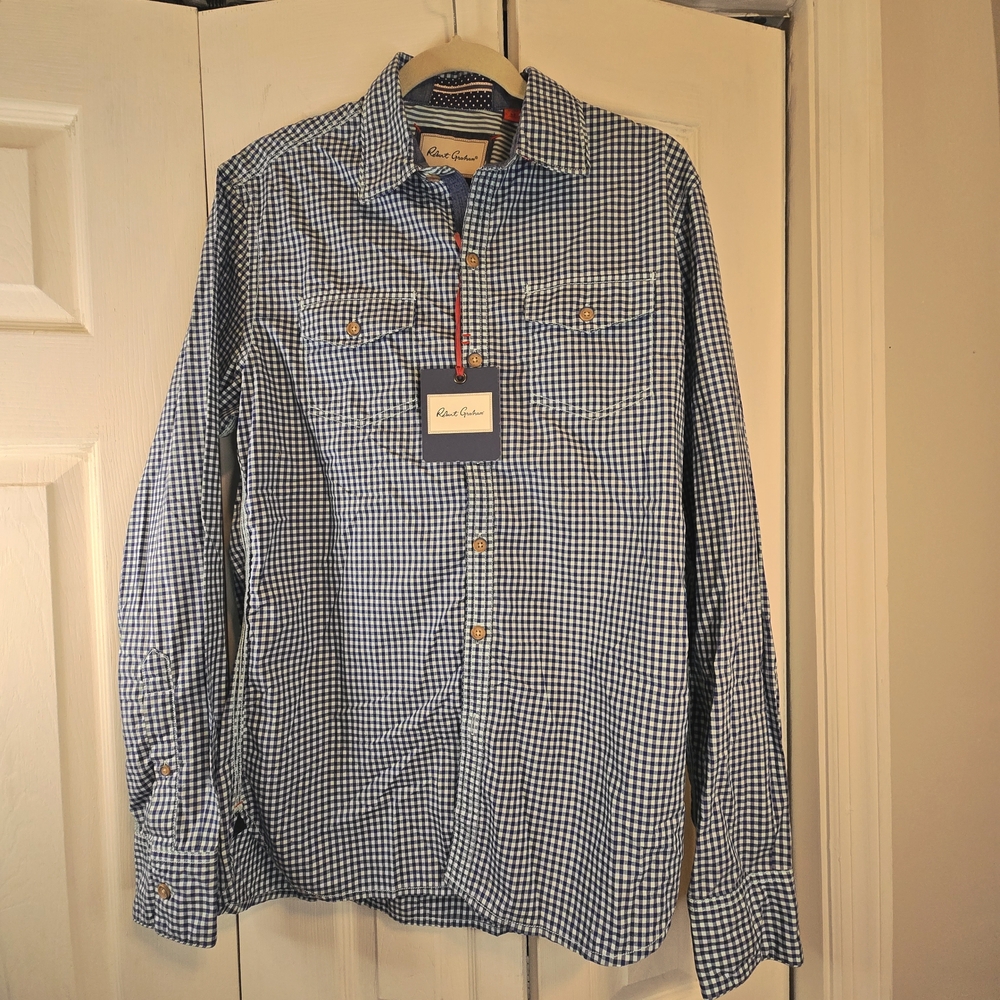 Blue Checkered by Robert Graham Men's Shirt